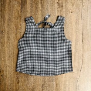 Gingham Tank with Ribbon Details